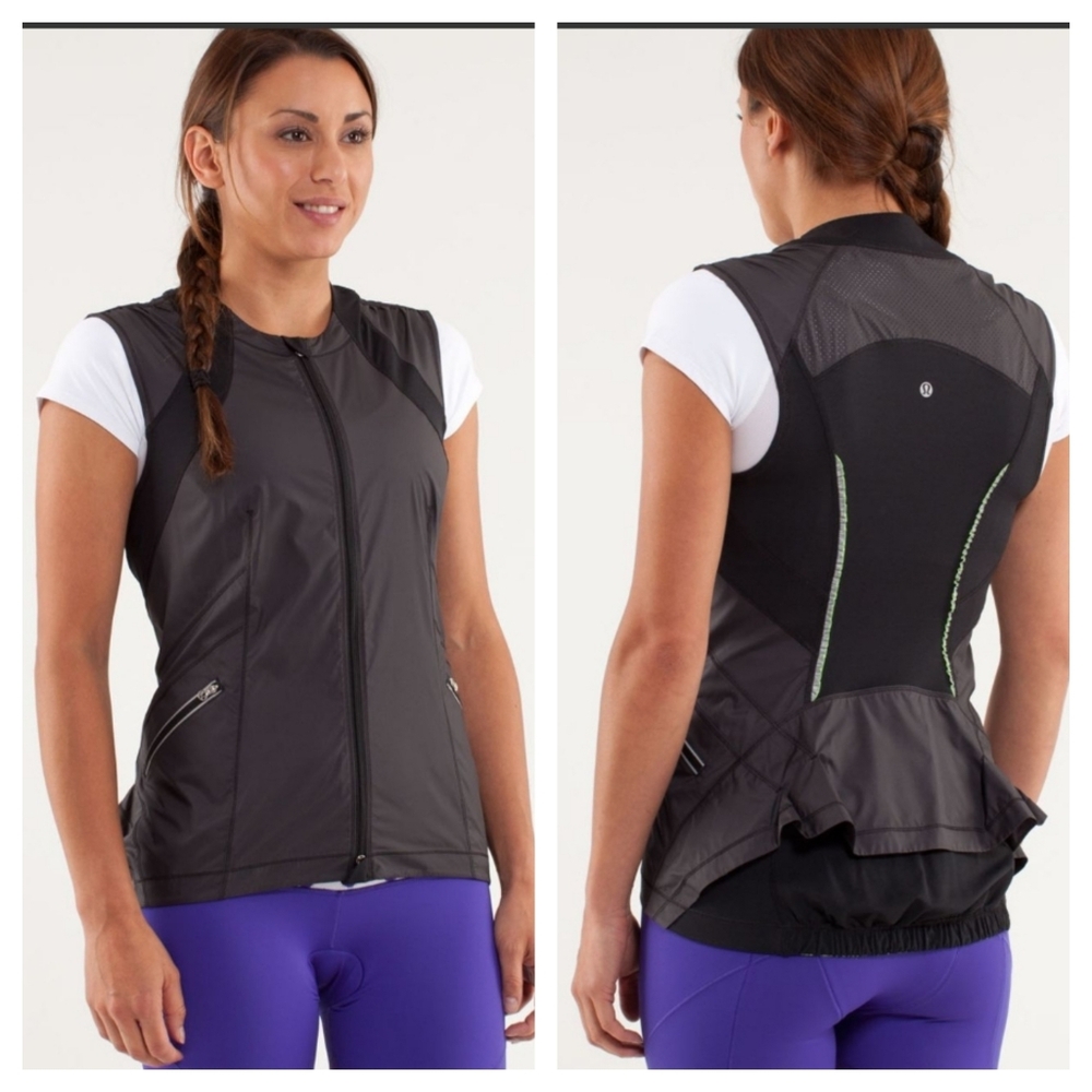 Lululemon Presta Cycling Vest Black Grey Size 6